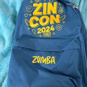 NEW Zumba ZINCON 24 Backpack Teal with Yellow Print.